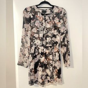 Intermix Floral Print Silk Midi Dress P